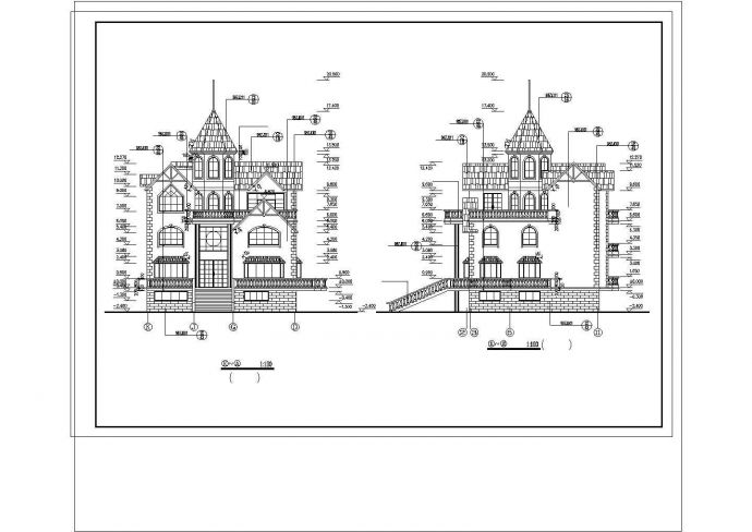 复古式私人别墅建筑CAD套图_图1