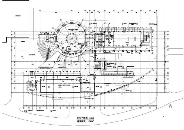 无锡市某大学5500平米四层框架结构教学楼平立剖面设计CAD图纸-图二