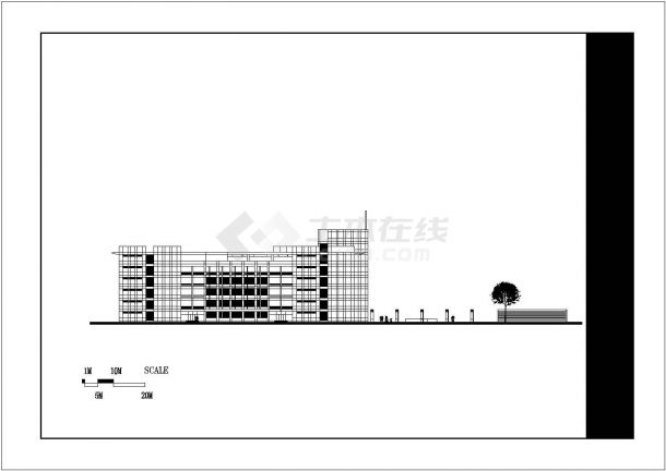 1.1万平米6层框架结构教学楼平立剖面设计CAD图纸（含效果图）-图一