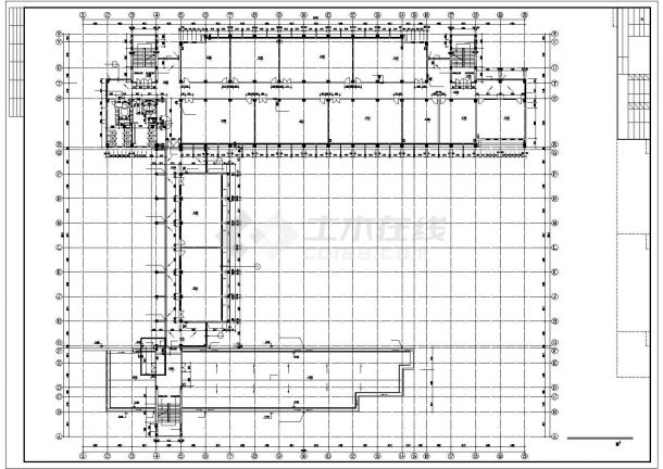 北京某高校1.3万平米五层框架结构教学实验楼建筑CAD设计图纸-图二