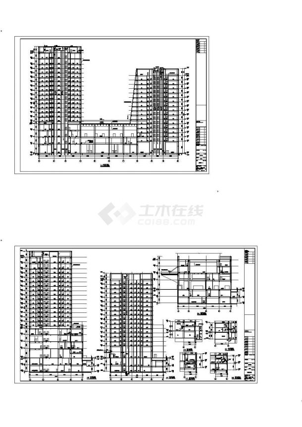 [北京]地上19层框架核心筒结构五星级豪华大酒店结构施工图（含建筑图）-图一