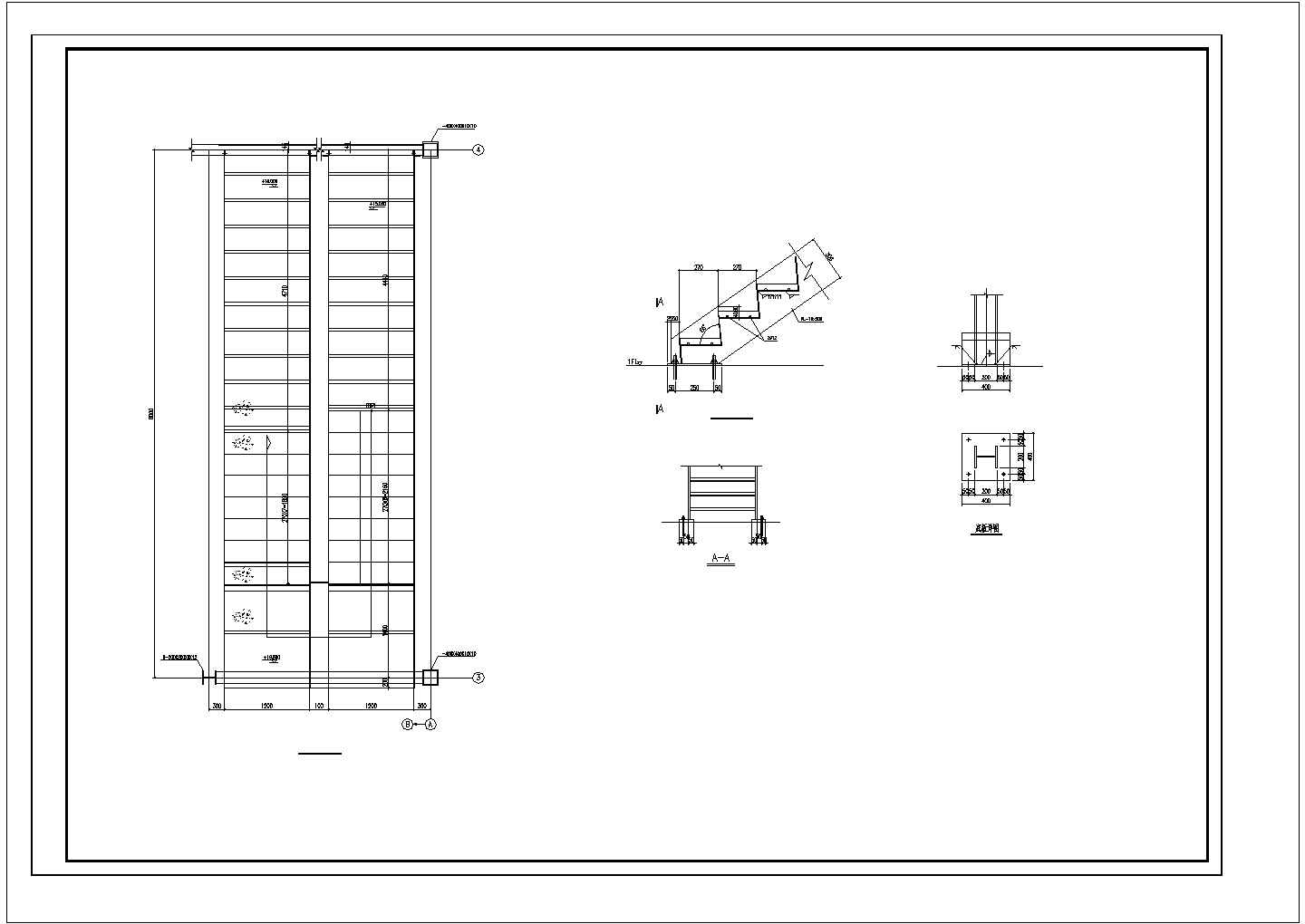 41.2x29.2m 4层钢结构厂房结施全套cad图纸