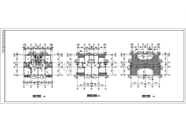 某6层带阁楼商业高档大户型住宅楼建筑设计完整CAD图纸-图二