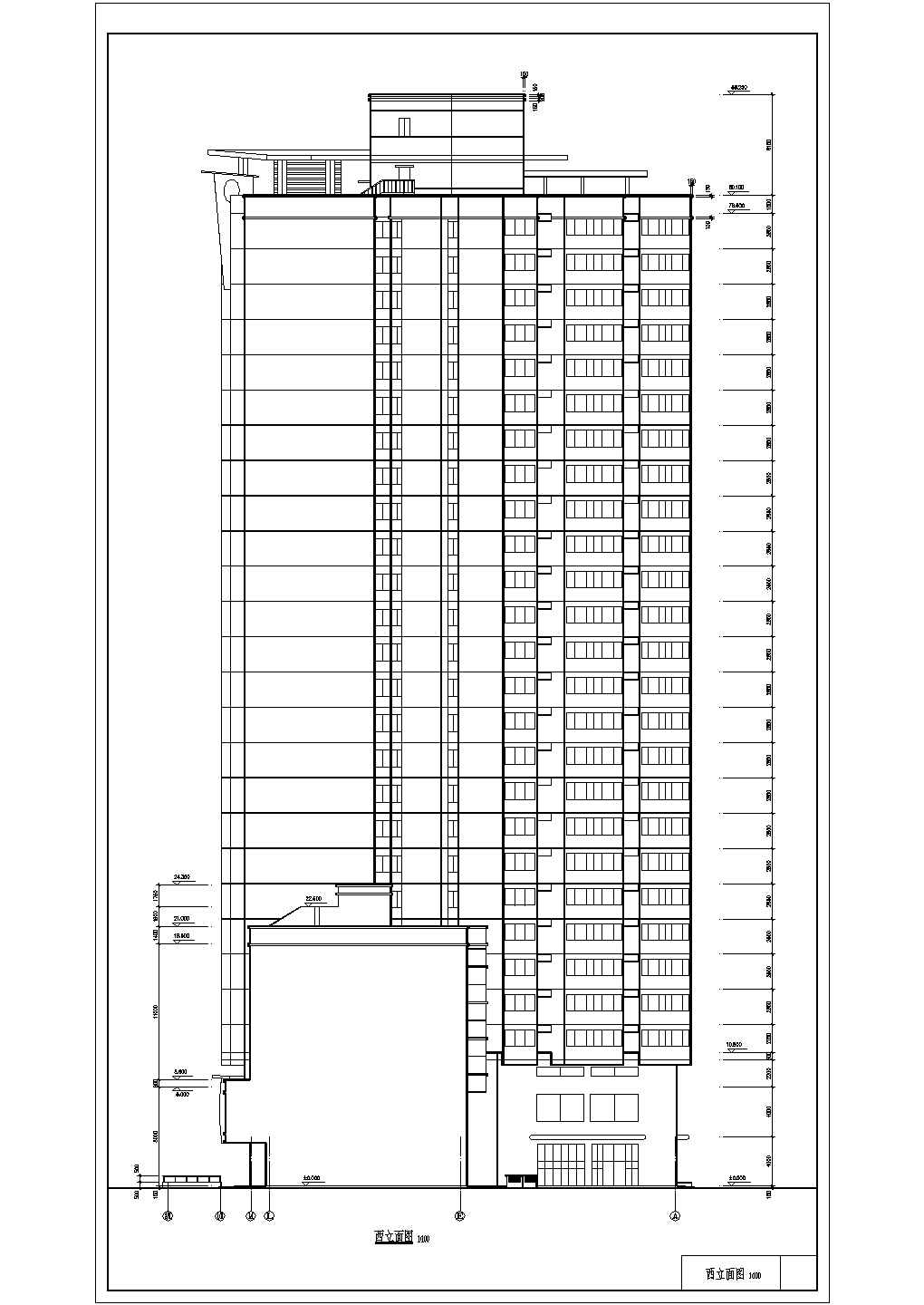东方神韵小区高层住宅装修施工设计CAD图纸