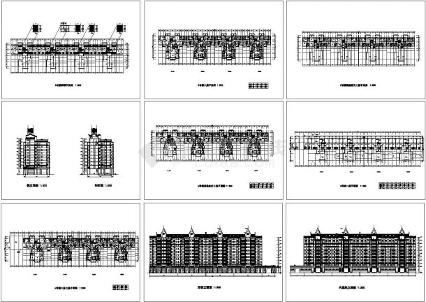 某地市区多层豪华商住楼建筑设计方案cad图纸（含内庭院立面图）-图一