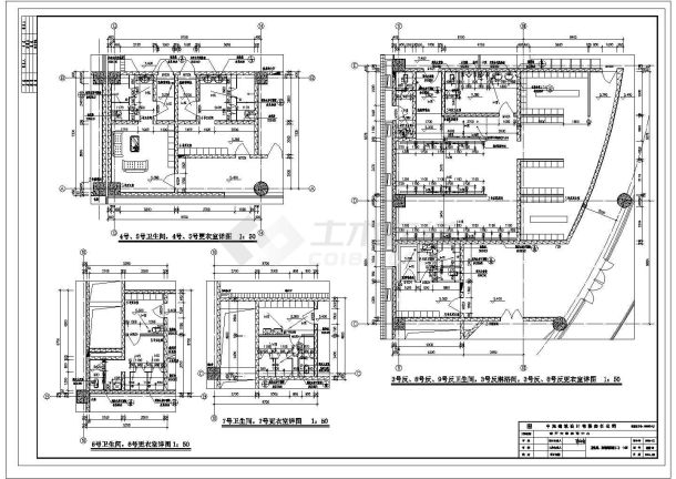 天津4层现代风格体育馆建筑cad施工图-图一