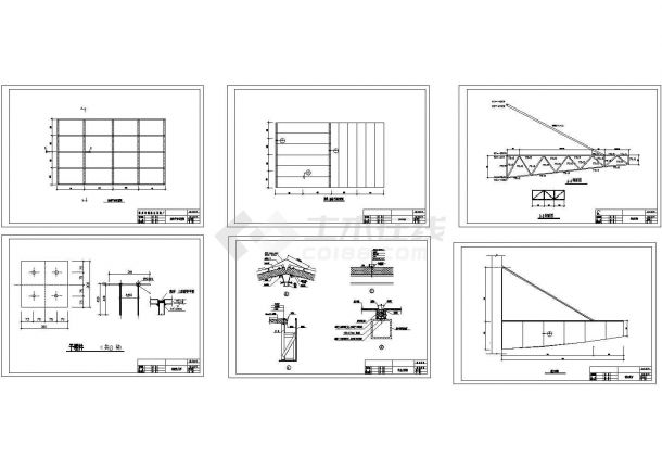 某地电子厂钢结构雨蓬设计cad详细施工图（含大样图）-图二