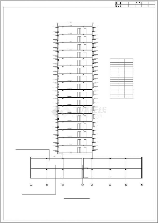 某城市小区16层住宅公寓楼建筑设计完整CAD图纸-图一
