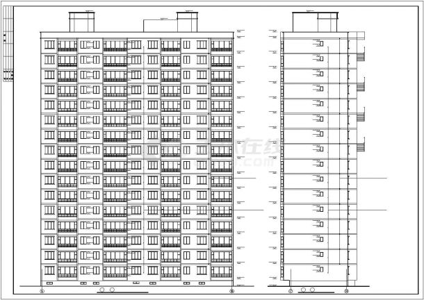 某城市小区16层住宅公寓楼建筑设计完整CAD图纸-图二