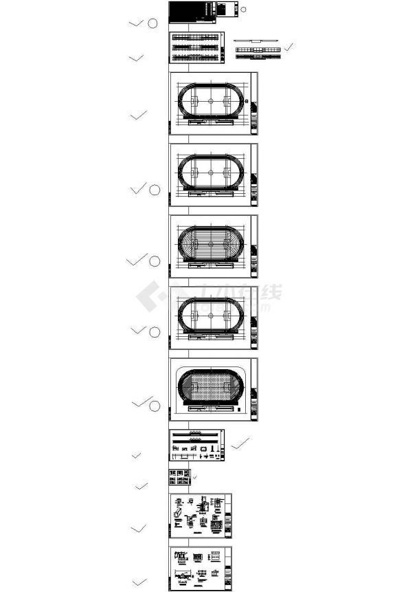 [四川]大学操场看台及运动场建筑结构CAD设计施工图-图一