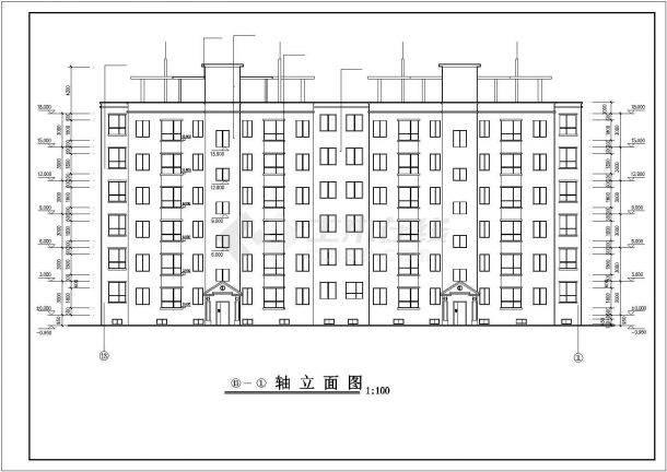 某城市小区高层对称户型住宅建筑全套设计完整CAD图纸-图一