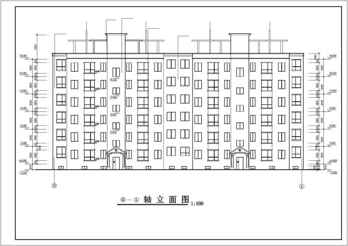 某城市小区高层对称户型住宅建筑全套设计完整CAD图纸_图1