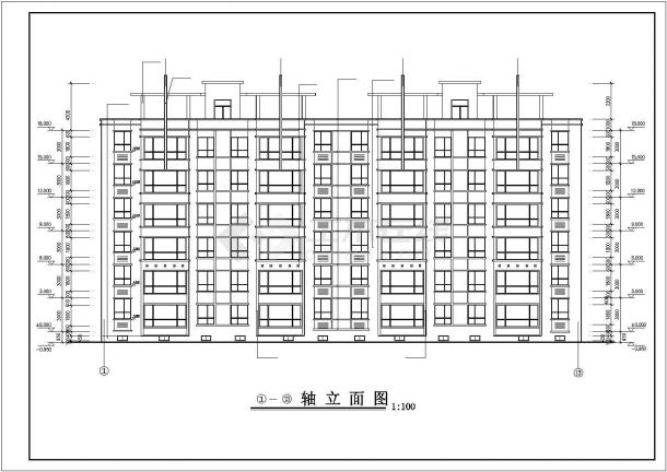 某城市小区高层对称户型住宅建筑全套设计完整CAD图纸-图二