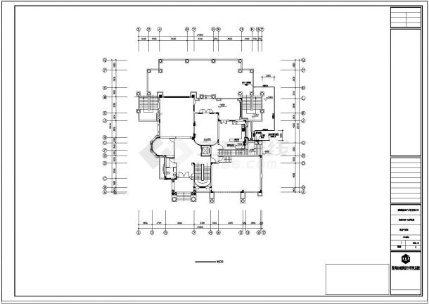 三层别墅建筑结构水电全套cad设计施工图、-图一