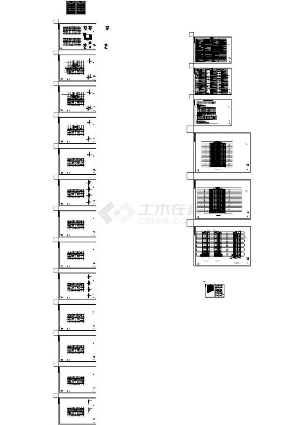 18层现代风格住宅建筑施工图（知名设计院 含多栋楼）-图二