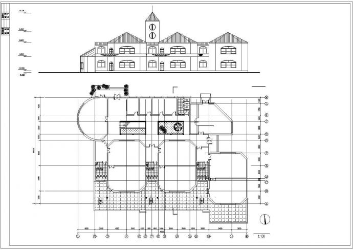 徐州市车站南路某社区2层私立幼儿园建筑设计CAD图纸_图1