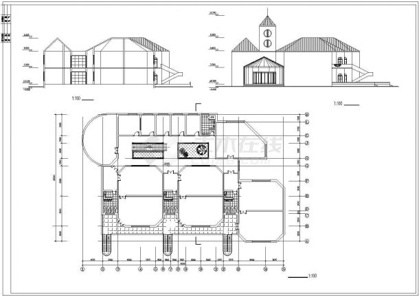 徐州市车站南路某社区2层私立幼儿园建筑设计CAD图纸-图二