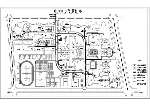 重庆市某居住区电力电信规划设计CAD施工图-图二