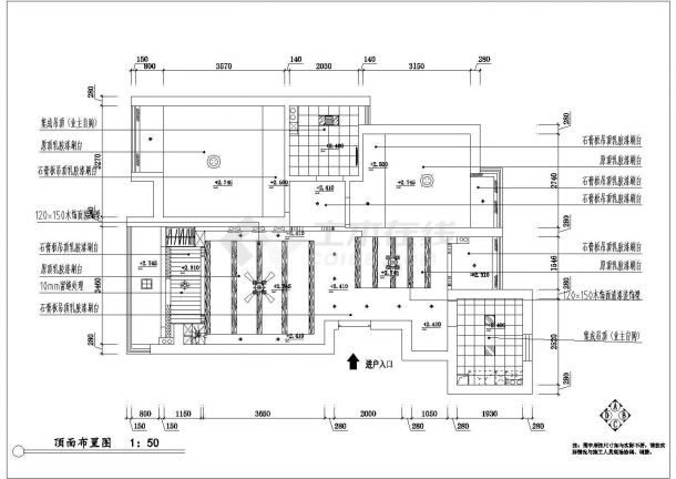 南京路某五星级酒店地中海风格客房装修施工设计CAD图纸-图一