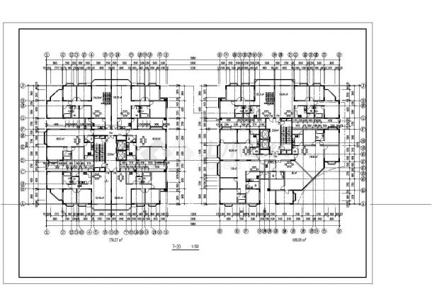 某城市小区26层双塔式住宅建筑设计完整CAD图纸-图二