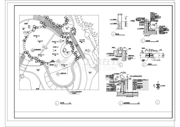某别墅楼游泳池建筑施工设计全套平面详图（含平面布置图）-图二