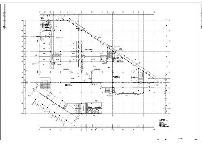 [永嘉县]某高级中学三层食堂建筑施工cad图纸_图1