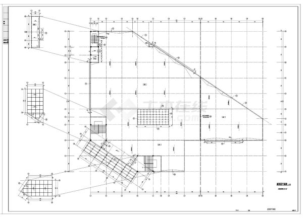 [永嘉县]某高级中学三层食堂建筑施工cad图纸-图二