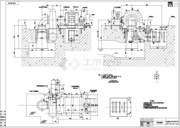 厂房设计_某发电站厂房工程设计施工CAD图-图一