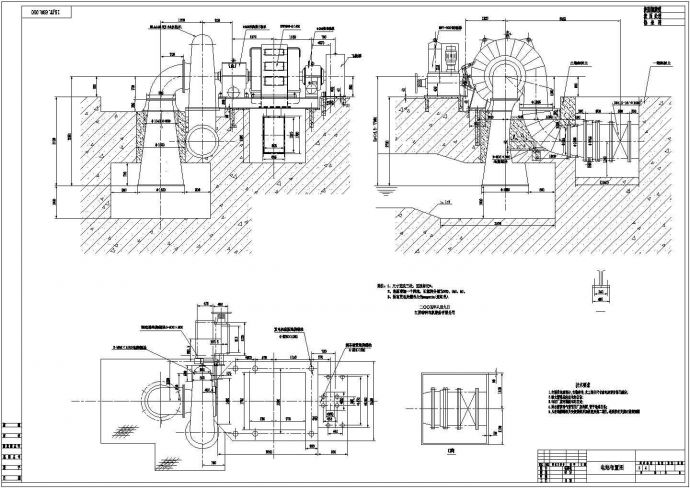 厂房设计_某发电站厂房工程设计施工CAD图_图1