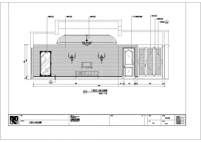 欧式别墅主人房CAD设计立面图_图1