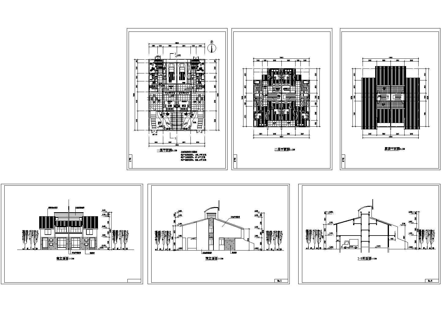 某地拼联式农民公寓住宅楼建筑设计施工图