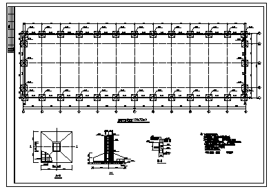1000平米单层门式轻钢结构车间结构施工cad图，共九张-图一