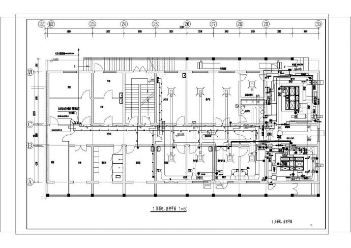 某地3层市人民医院病房楼改建电施设计图纸（含设计说明）_图1