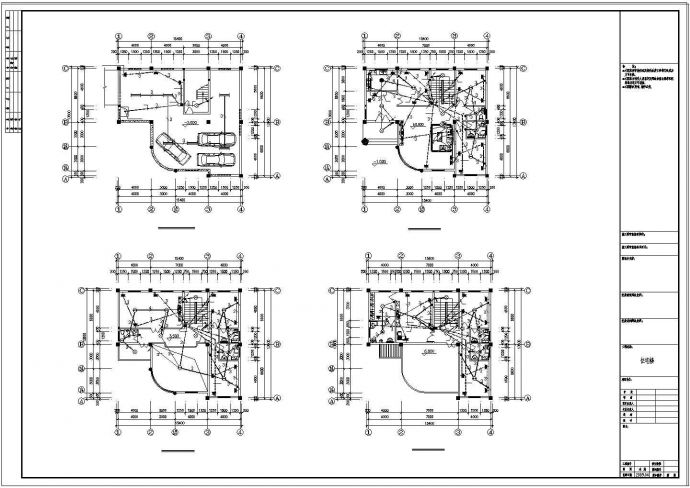 2层半独栋别墅建筑结构水电全套设计施工cad图_图1