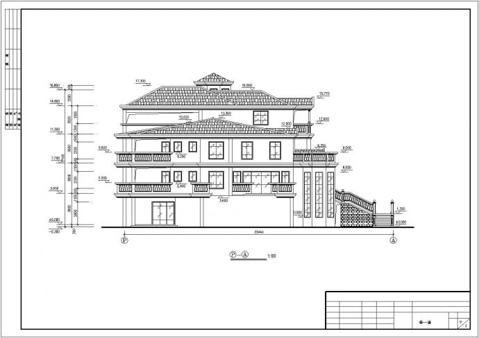 某国际度假风景区经典别墅建筑设计完整CAD图纸_图1