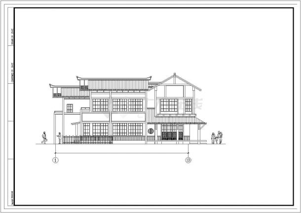 某国际度假区多层日式别墅建筑设计完整CAD图纸-图一