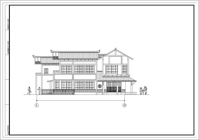 某国际度假区多层日式别墅建筑设计完整CAD图纸_图1
