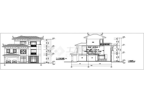 某国际度假风景区经典户型别墅建筑完整设计CAD图纸-图二