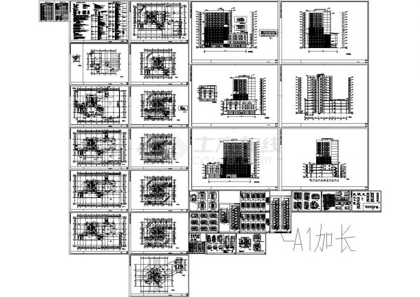 [苏州市]某13层南路综合楼建筑cad施工设计图-图二