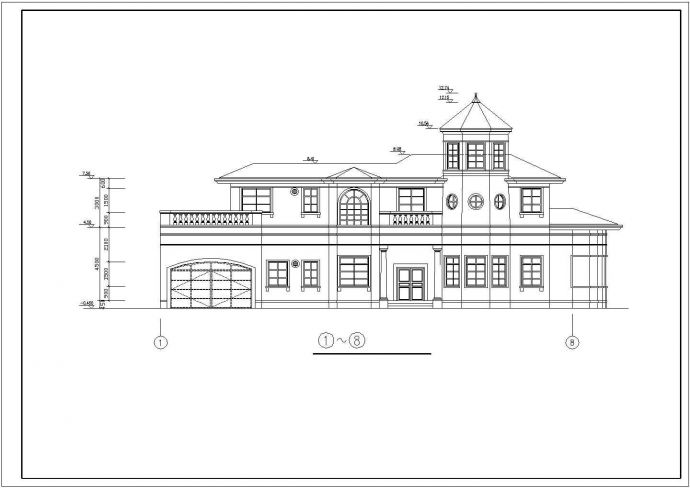 某国际度假风景区精装高级别墅建筑设计施工CAD图纸_图1