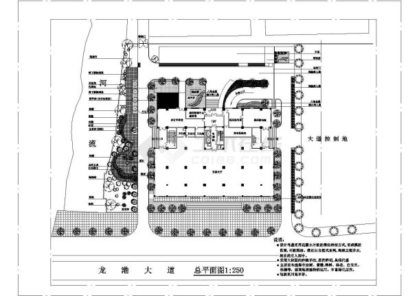 山东省日照市红旗大厦装修设计CAD图纸-图二