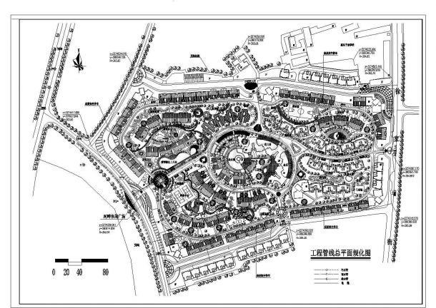 住宅小区总图-工程管线总平面规化图（绘图细致）-图一