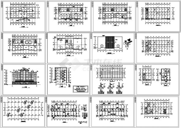 办公楼设计_四层框架办公楼建筑结构设计CAD施工图-图一