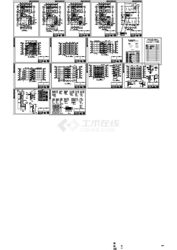 无锡某地综合楼建筑施工方案CAD全套图纸-图一