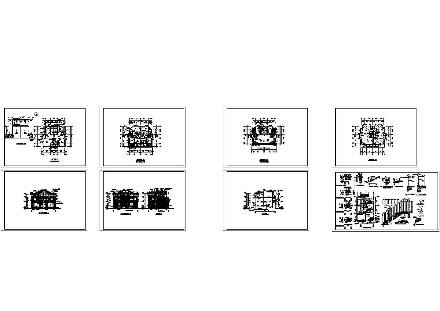 某村三层双拼示范住宅建筑施工图