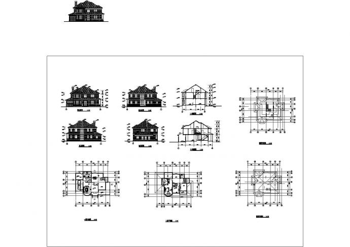 两层现代独立式别墅设计施工图_图1