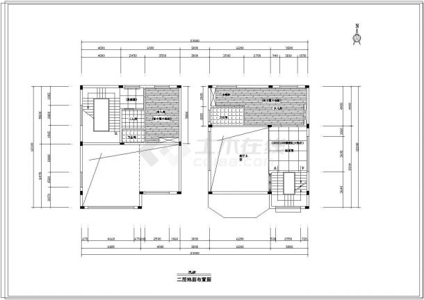 3层独栋别墅cad建筑设计施工图-图一