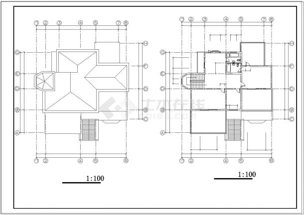 某三层独栋别墅建筑CAD施工设计图附效果图（含设计说明）-图一