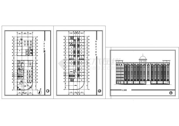 长61.2米 宽17.7米 欧式宾馆建筑设计方案图-图一