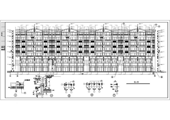 1.1万平米6层底框+砖混结构商住楼建筑CAD设计图纸（1-2层商用）_图1